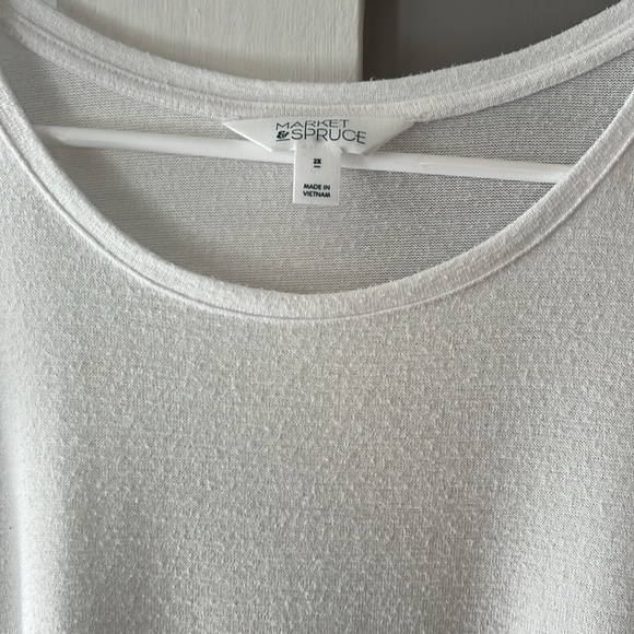 Flutter Sleeve White Knit Blouse by Market & Spruce - Picture 4 of 9